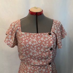 Pink Floral Summer Dress - Sienna Sky - Size Medium